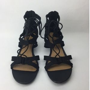 Seychelles Black Shortcake Wedge Gladiatior Sandal
